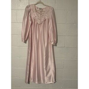Vtg Donna Richard for Gilligan Omalley Baby pink Dressing Gown Nightgown Sz XS